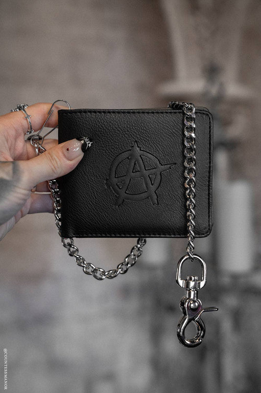 Anarchy Emboss Bifold Wallet w/ Chain
