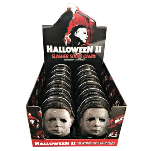 Halloween II Slasher Sours Mask Candy Tin 12ct Display