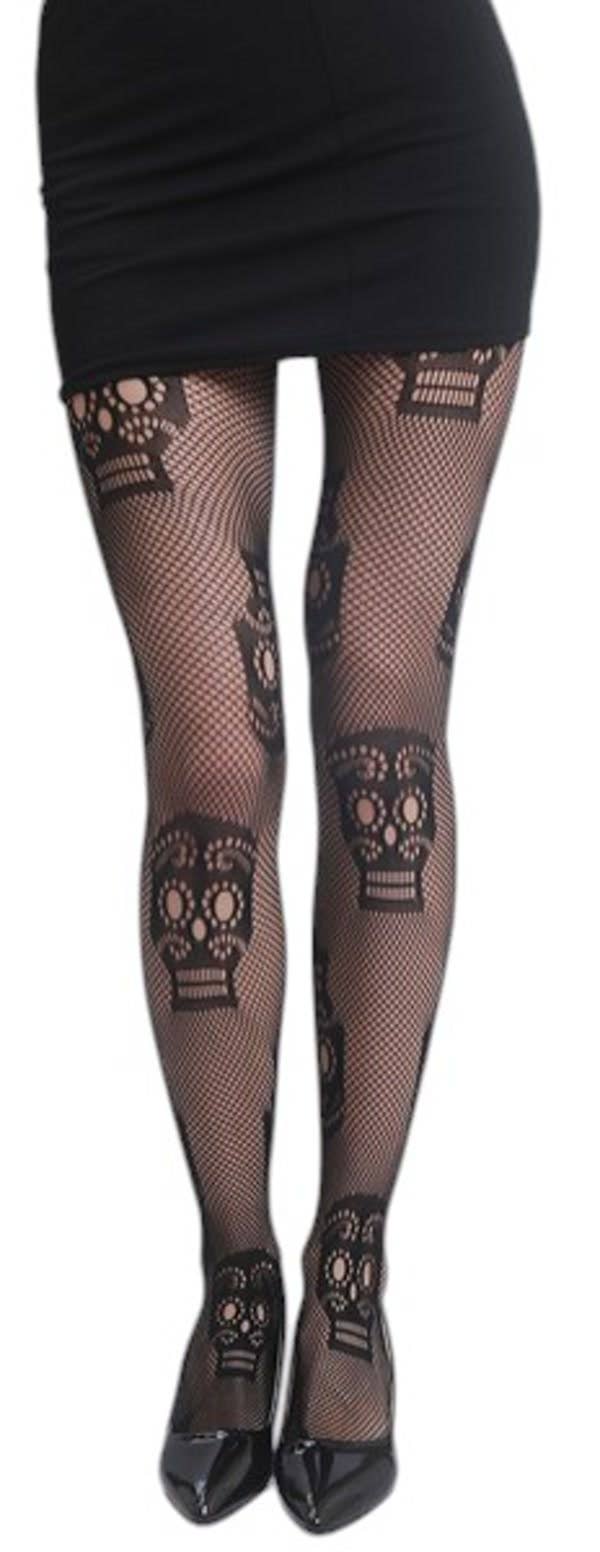 Day of the Dead Fishnet Tights — One Size Fits Most