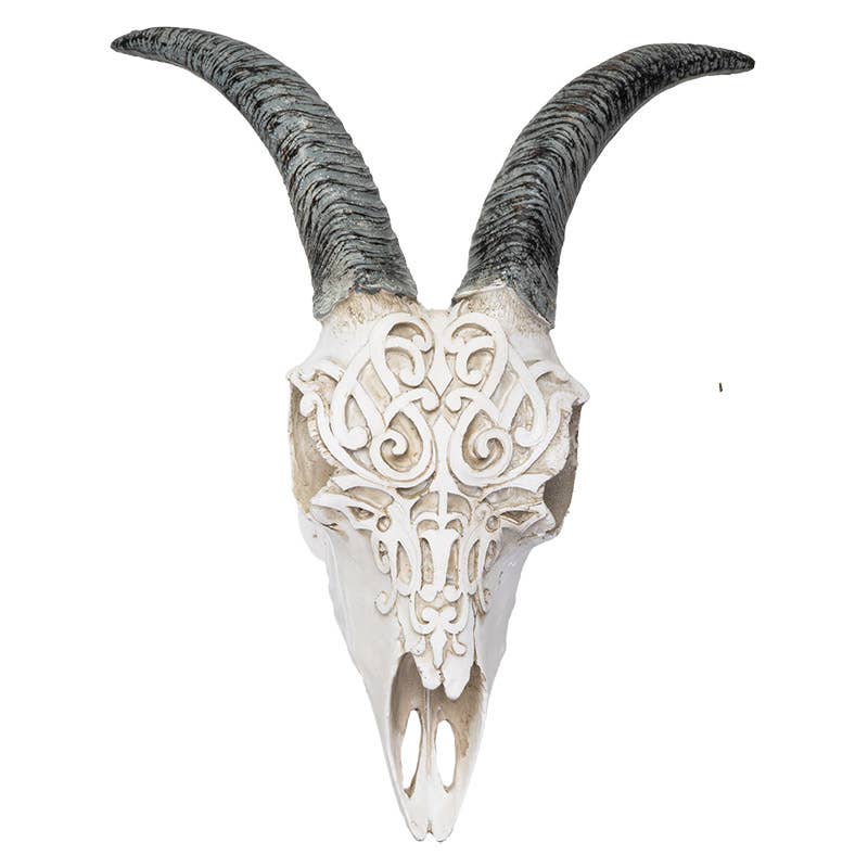 14238 Goat Hanging Decorative Skull w/LED