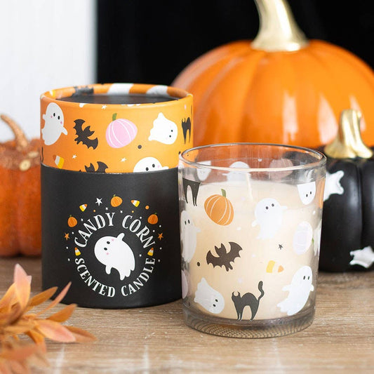 Sweet and Spooky Halloween Candy Corn Candle