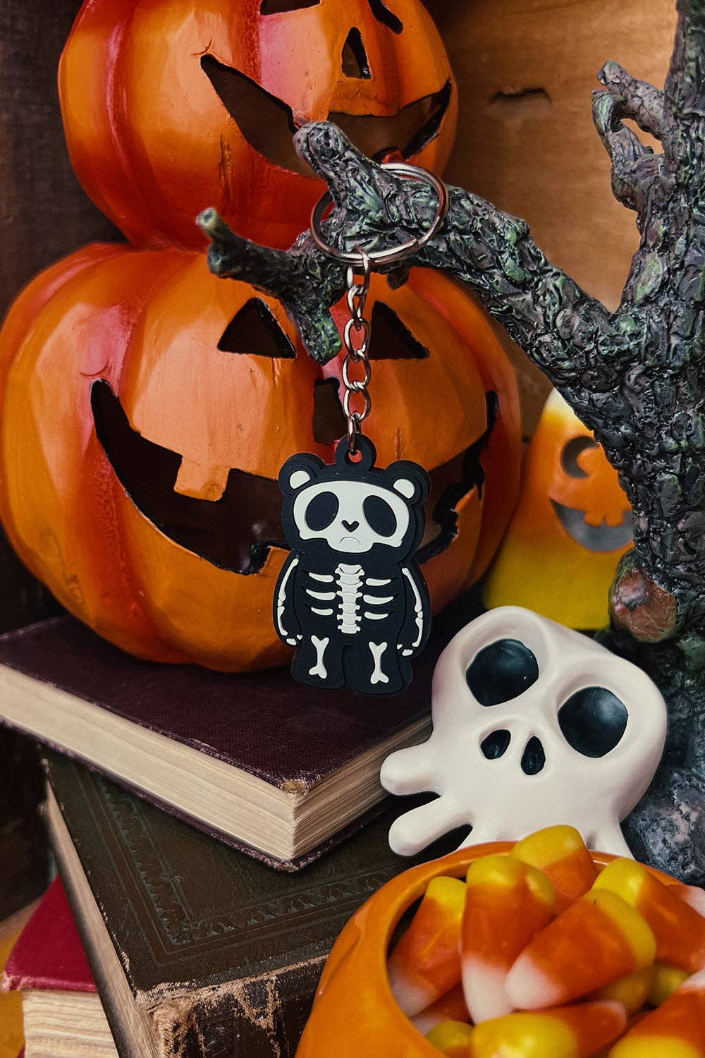 Grumpy Bones Bear Keychain