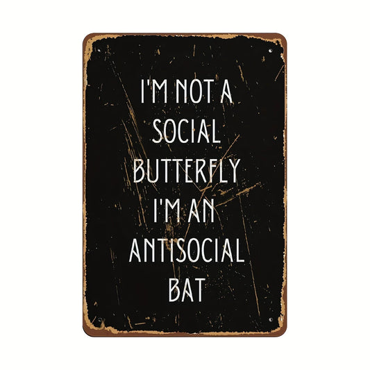 Social Butterfly Metal Sign 8x12