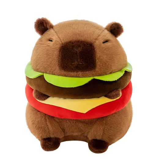Giant Hamburger Capybara Plush Toy