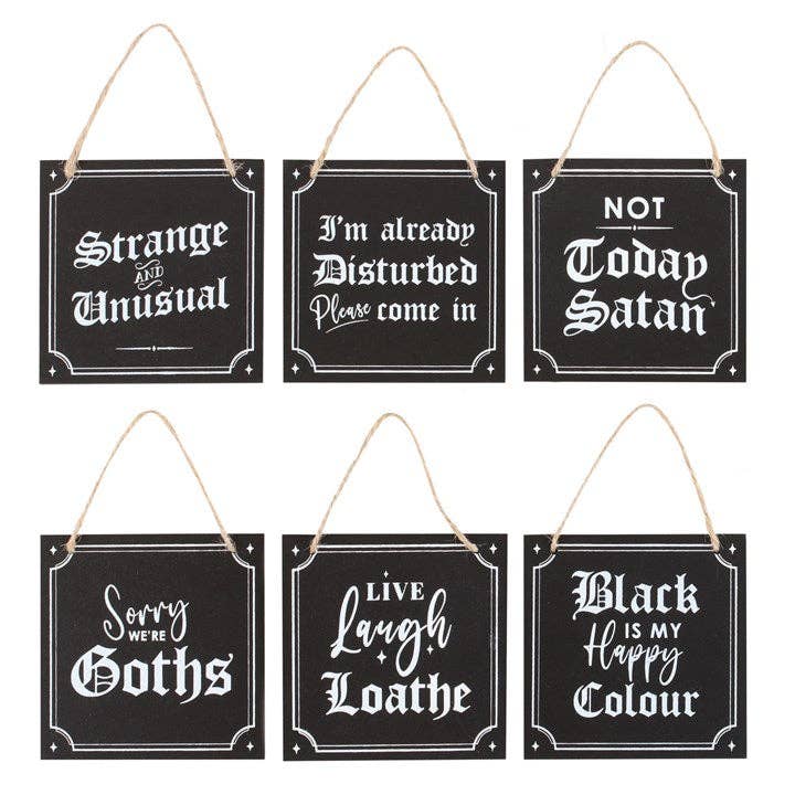 Set of 36 Gothic Mini Signs on Display