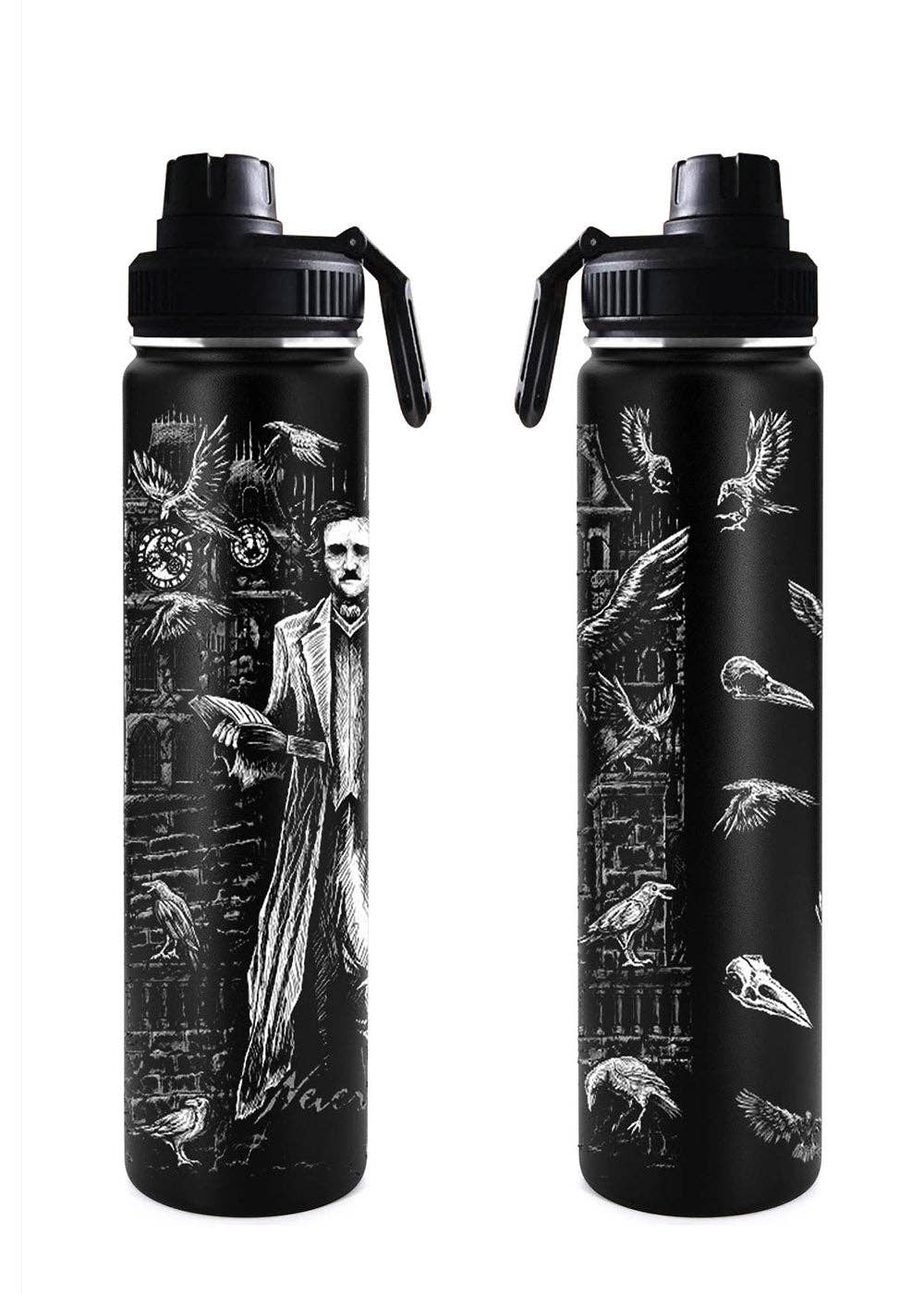 Edgar Allan Poe 24 Oz Water Bottle Tumbler