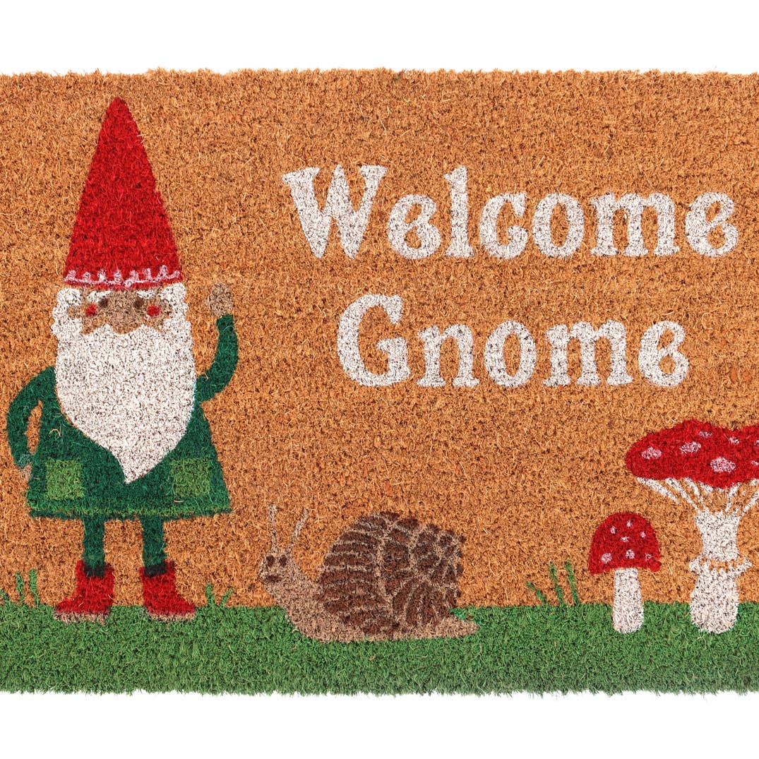 Natural Welcome Gnome Mushroom Doormat