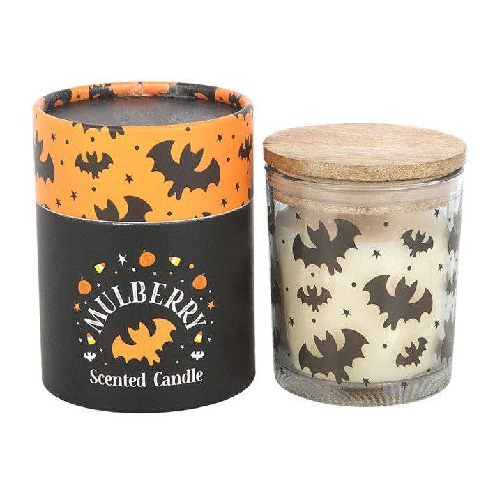 Halloween Bat Print Mulberry Candle