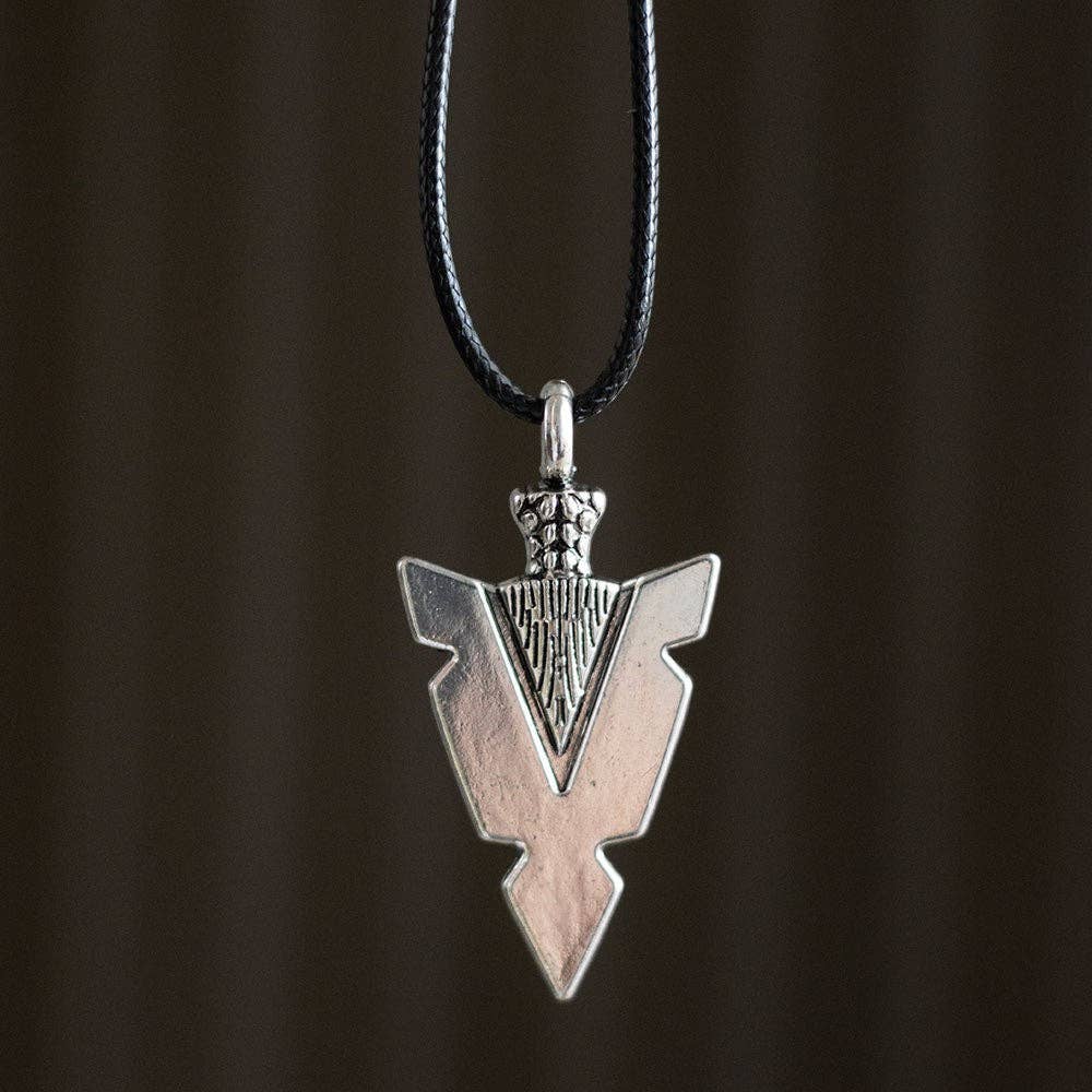 Arrowhead of Strength Viking Cord Necklace