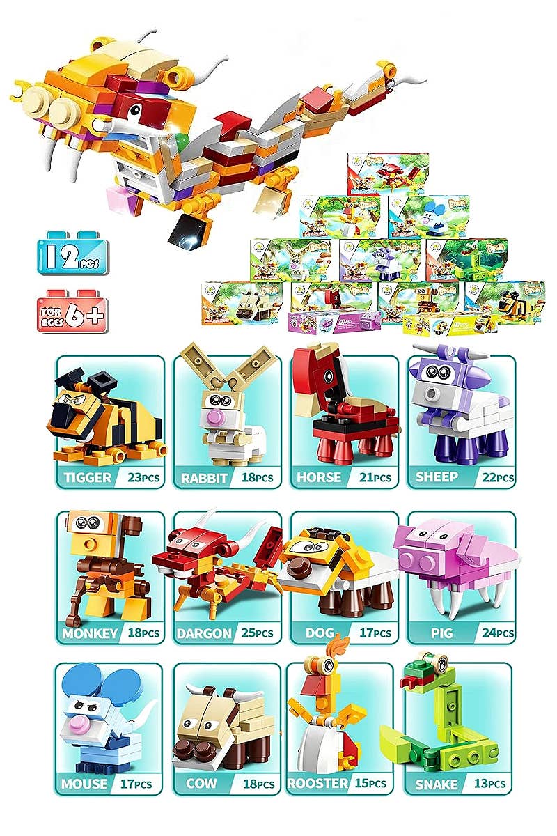 Zodiac Animal DIY Building Block Craft Kit