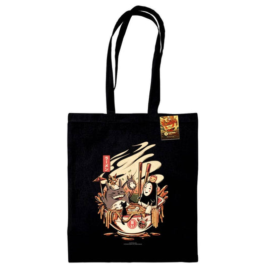ILUSTRATA (RAMEN POOL PARTY) BLACK TOTE BAG