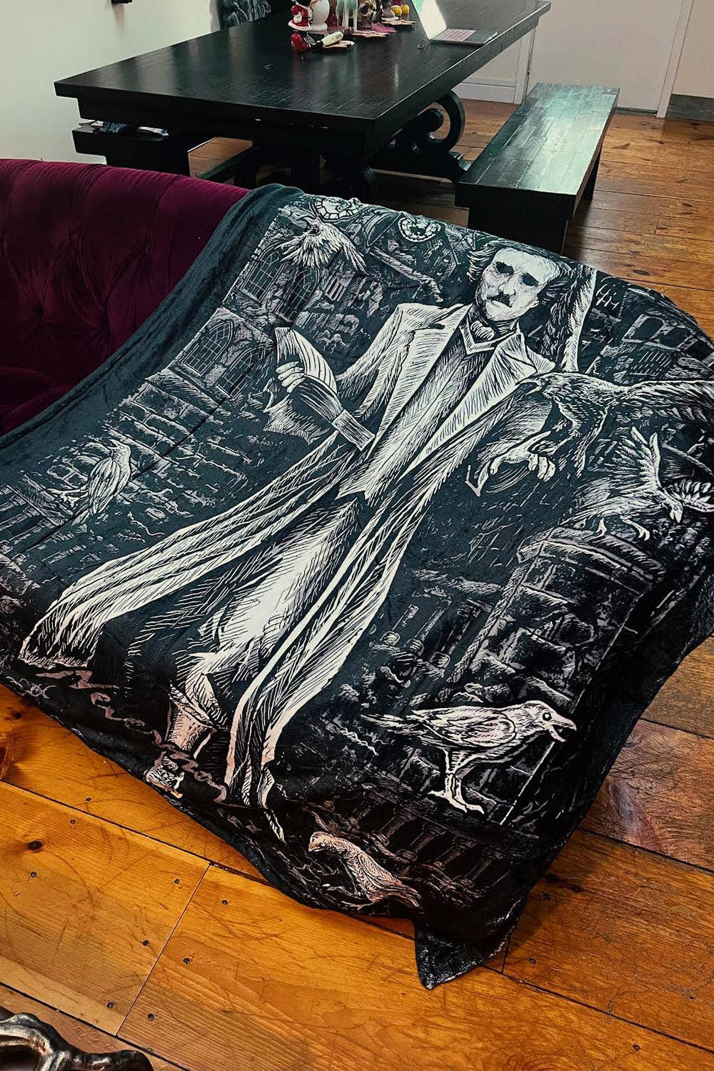 Edgar Allan Poe Throw Blanket