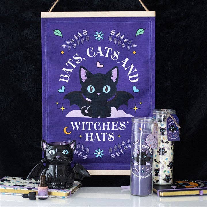 Of Whiskers and Wings Bat Cat Lavender Tube Candle