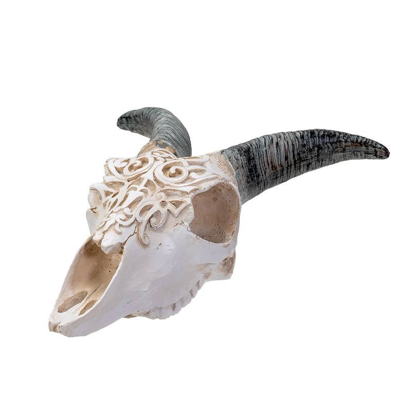 14238 Goat Hanging Decorative Skull w/LED