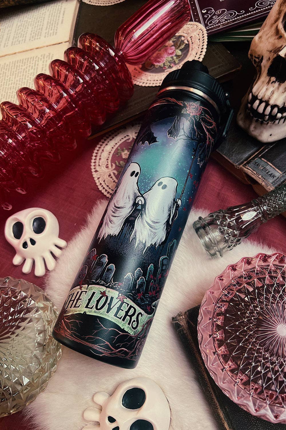 Ghost Love 24 Oz Water Bottle Tumbler
