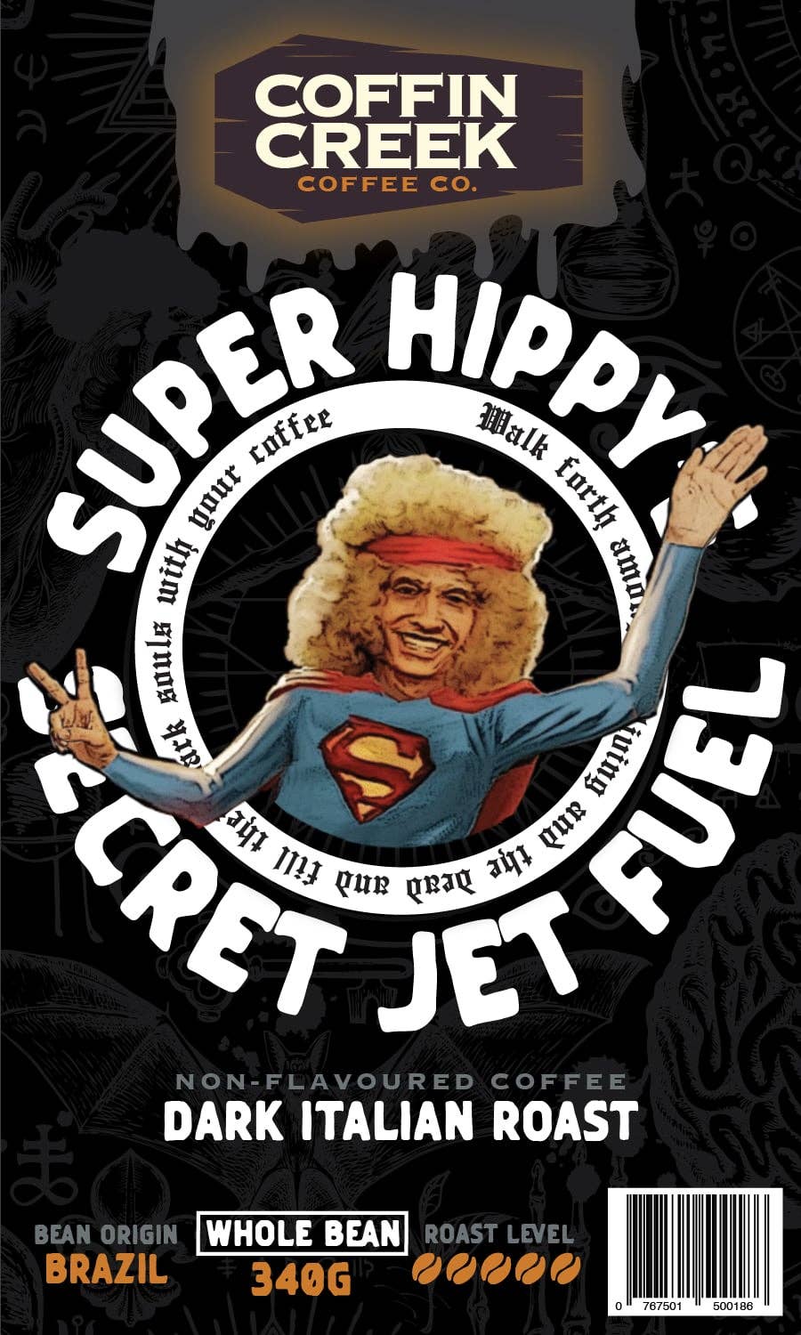 Super Hippy's Secret Jet Fuel - Italian Roast: 340 Grams / Whole Bean