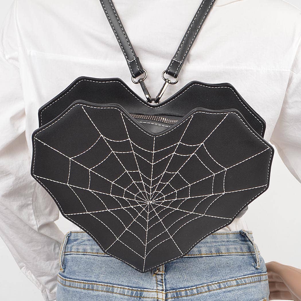 Faux Leather Spider Web Bag Pack