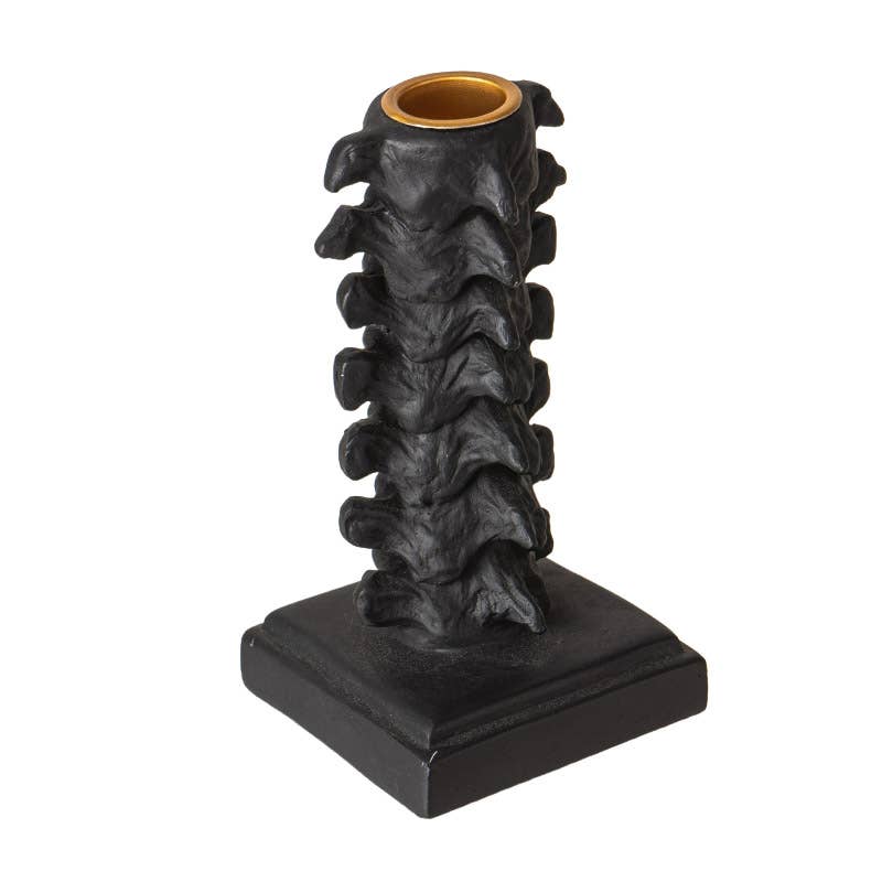 15795 Skull Gothic Vertebrae Candleholder
