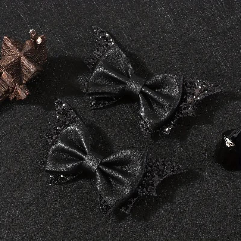 2Pcs Polyester Bat Wing Hair Bows