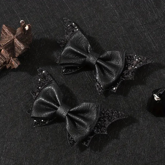 2Pcs Polyester Bat Wing Hair Bows
