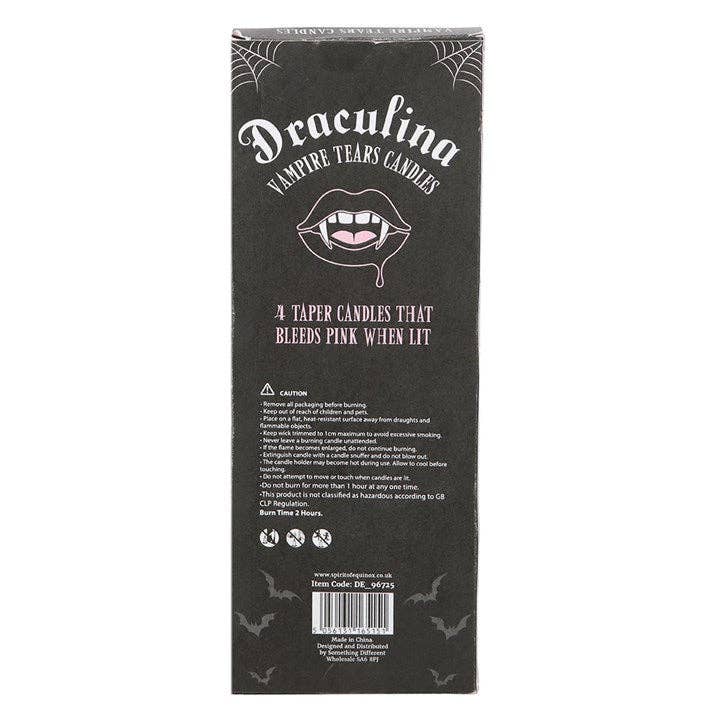 Set of 4 Pink Vampire Tears Gothic Bleeding Taper Candles