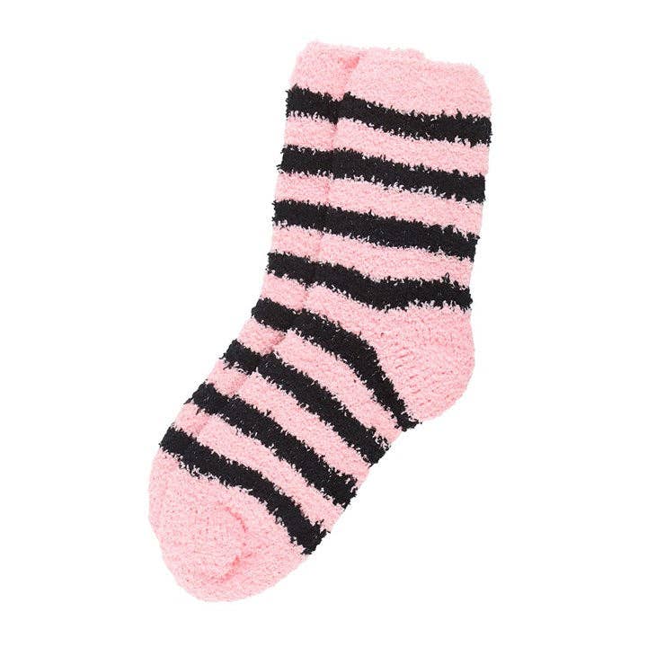 Pink and Black Striped Socks in Gothic Coffin Gift Box