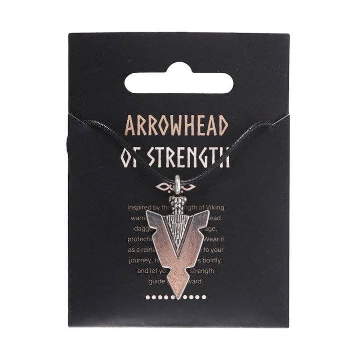 Arrowhead of Strength Viking Cord Necklace