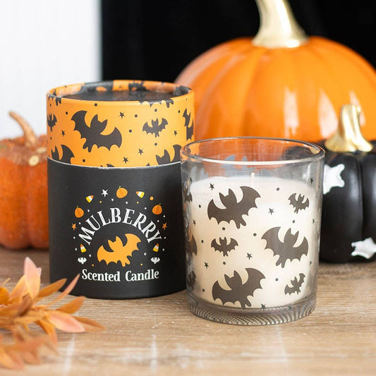 Halloween Bat Print Mulberry Candle