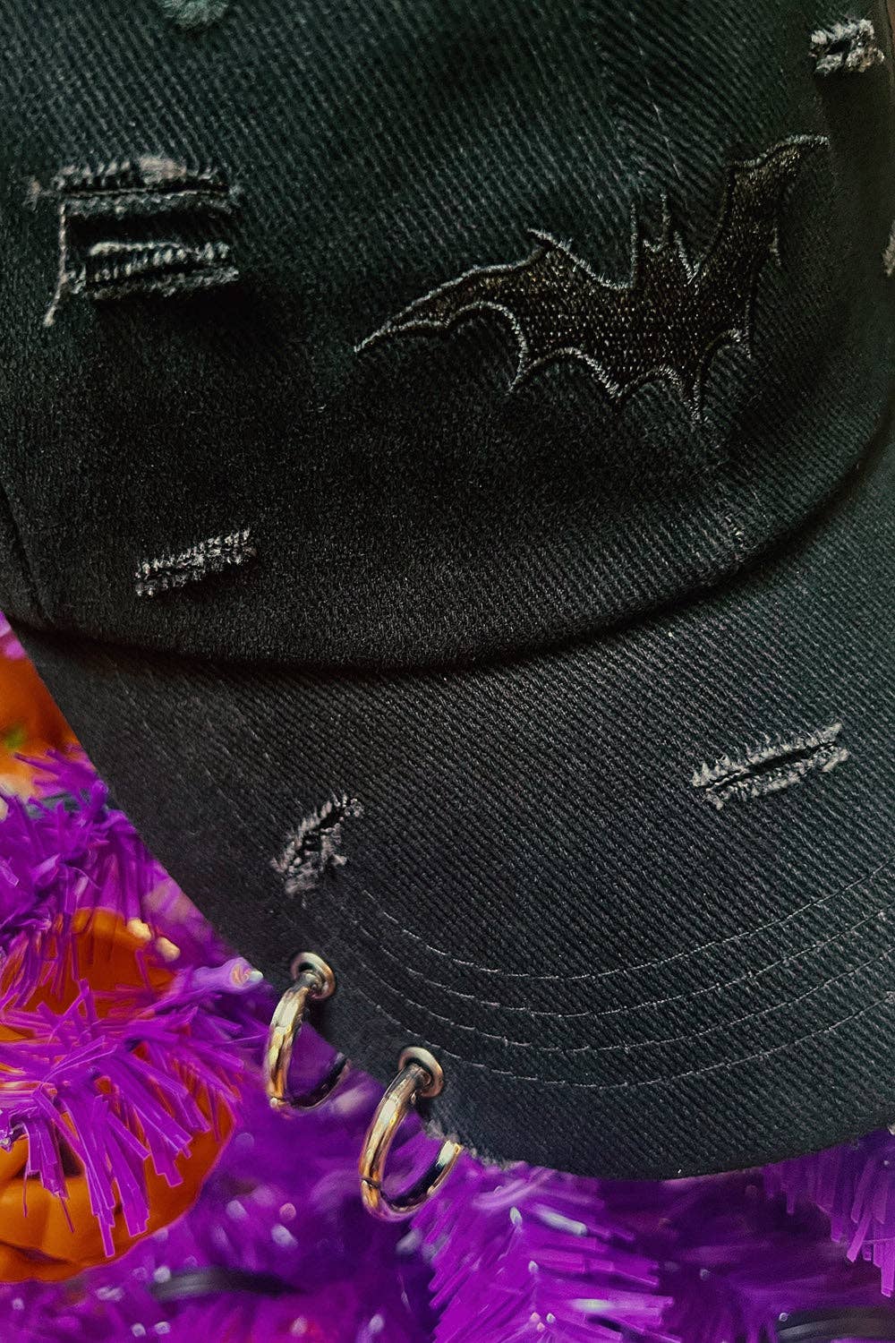 Vampire Bat Pierced Baseball Cap