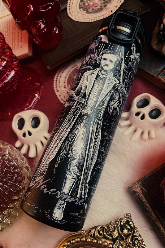 Edgar Allan Poe 24 Oz Water Bottle Tumbler