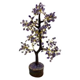 Amethyst Crystal Gemstone Tree Used for Calming Energy & Stress Relief and Spiritual Growth, (Wood Base) 300 Chips