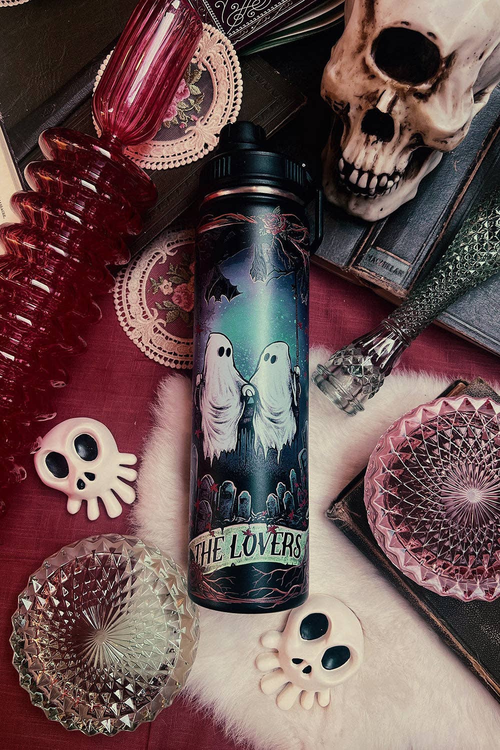 Ghost Love 24 Oz Water Bottle Tumbler