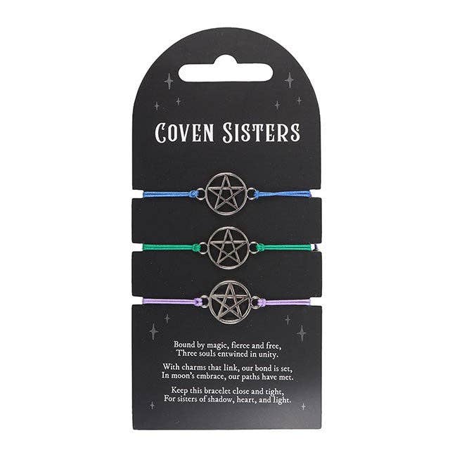 Set of 3 Coven Sisters Pentagram Bracelets