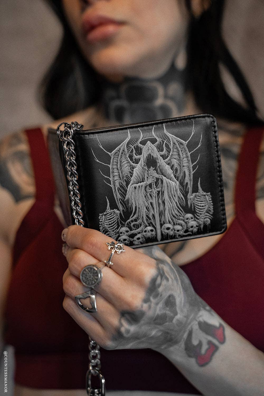 Angel of Death Bifold Wallet w/ Chain
