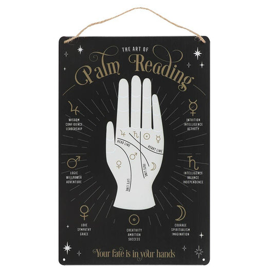 14187 Palm Reading Metal Hanging Sign