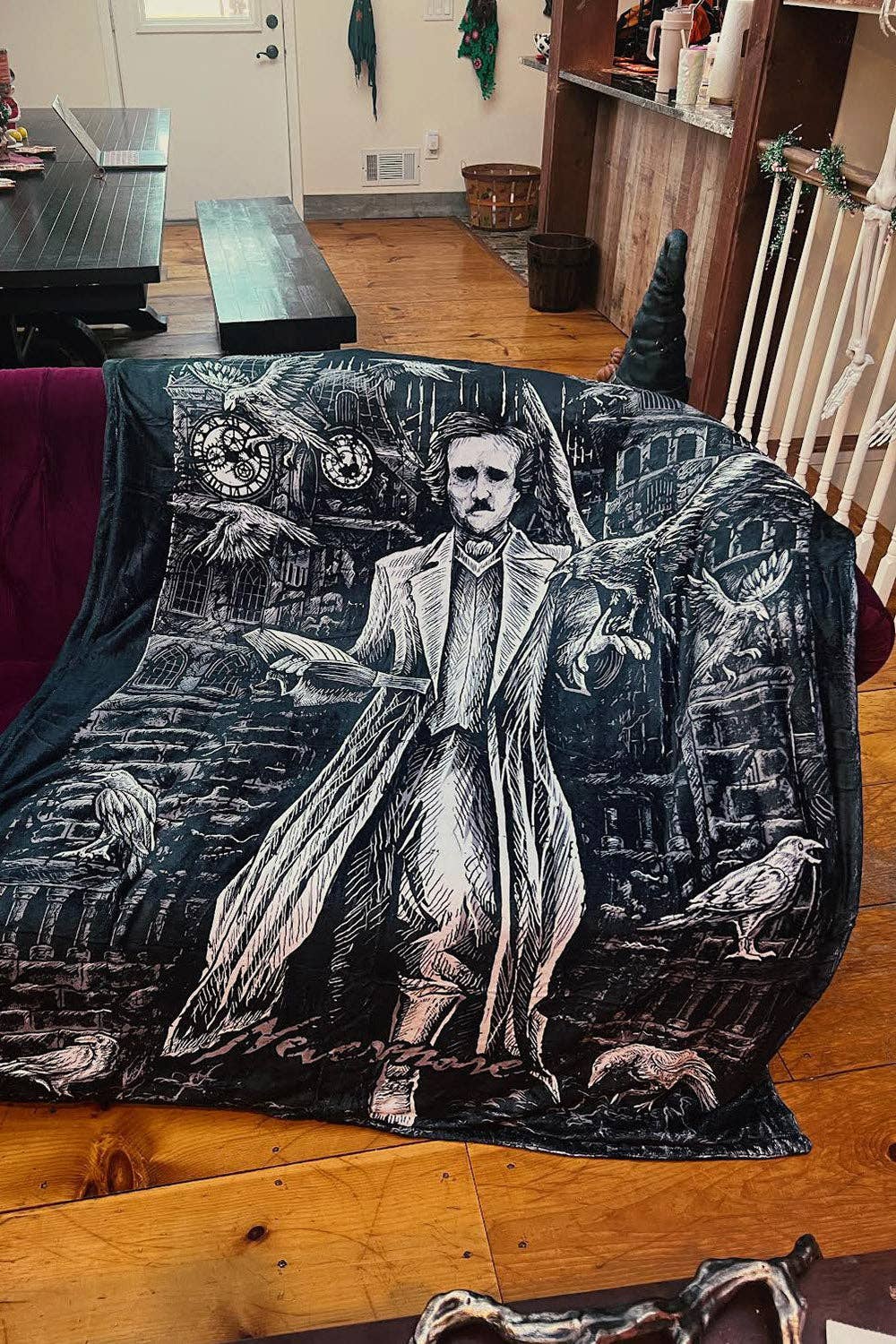 Edgar Allan Poe Throw Blanket