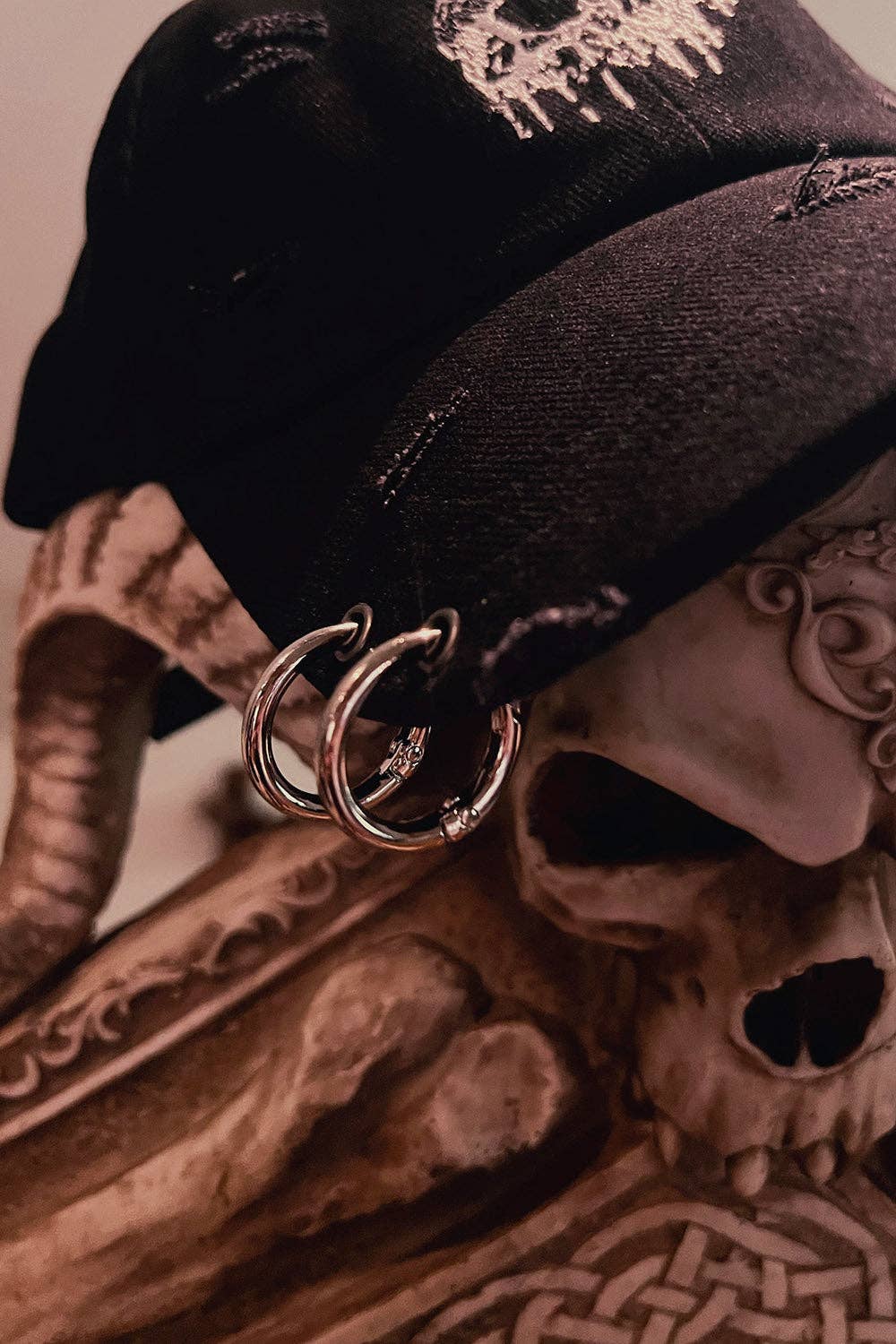 Skull Drip Pierced Baseball Cap