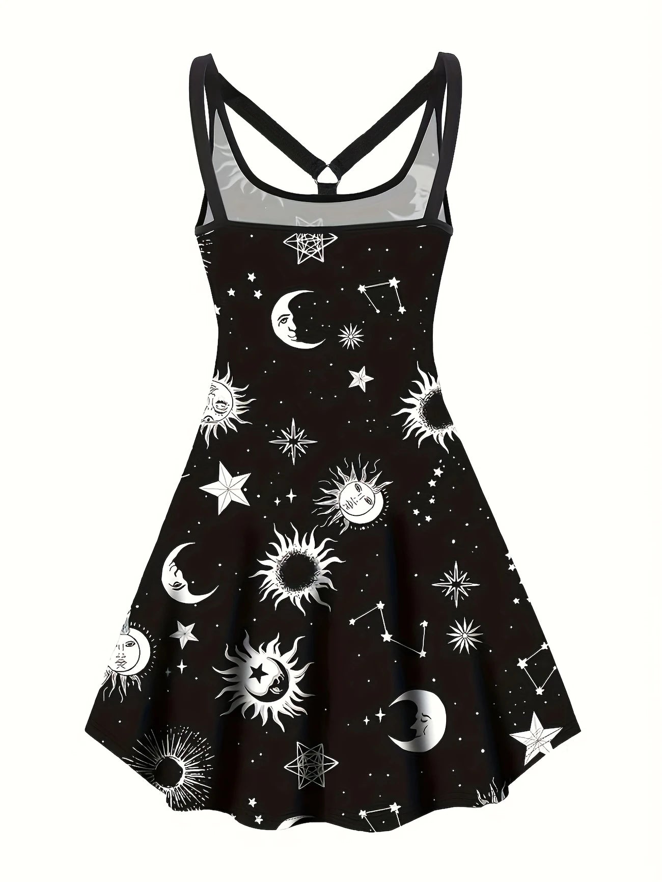 Sun & Moon Gothic Dress – Stretchy & Stylish