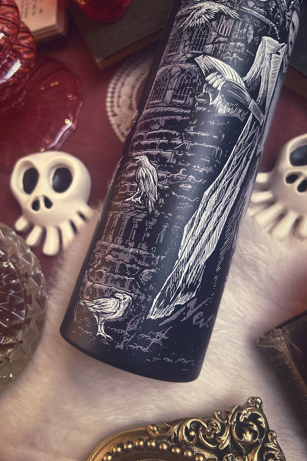 Edgar Allan Poe 24 Oz Water Bottle Tumbler