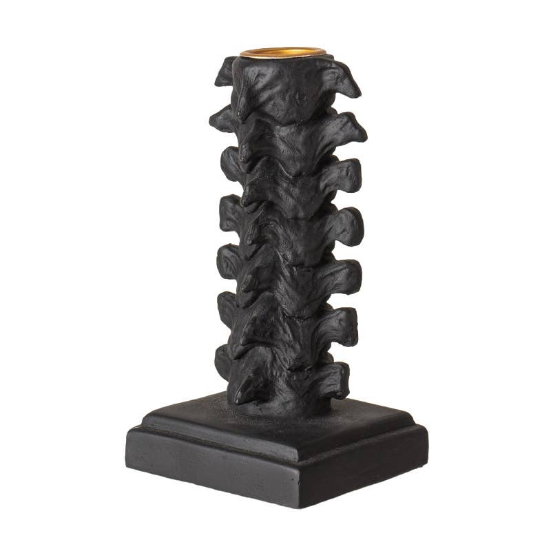 15795 Skull Gothic Vertebrae Candleholder