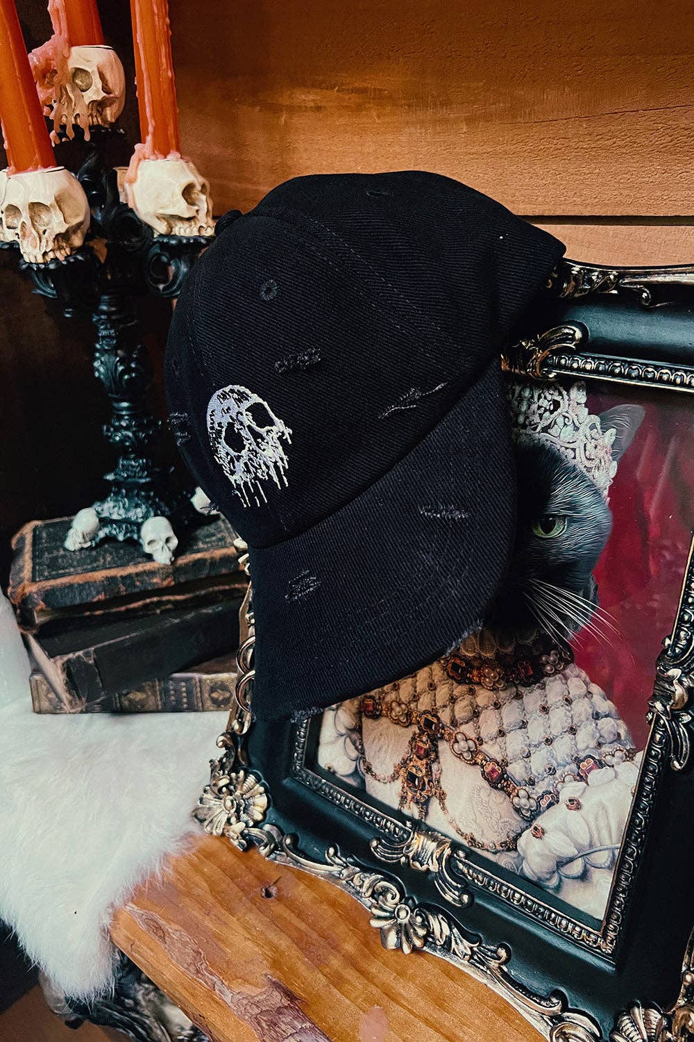 Skull Drip Pierced Baseball Cap