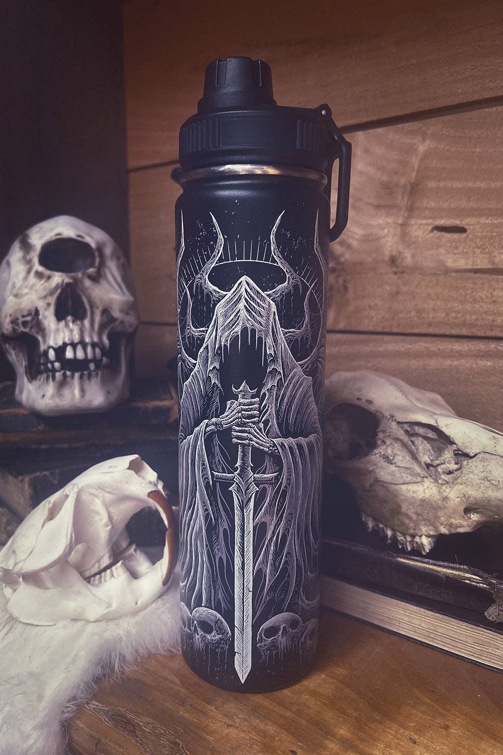 Angel of Death 24 Oz Water Bottle Tumbler