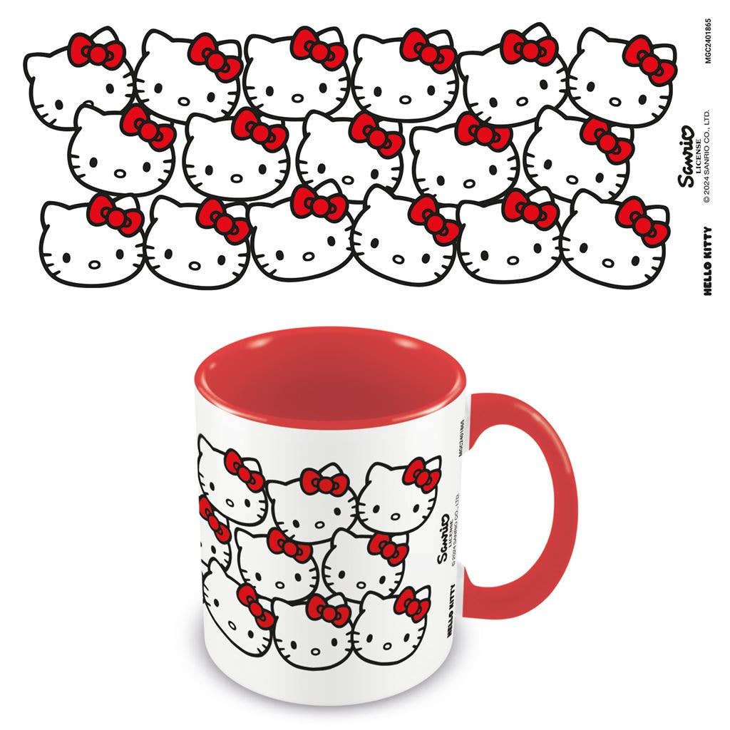 Hello Kitty (Many Kittys) Red Coloured Inner Mug
