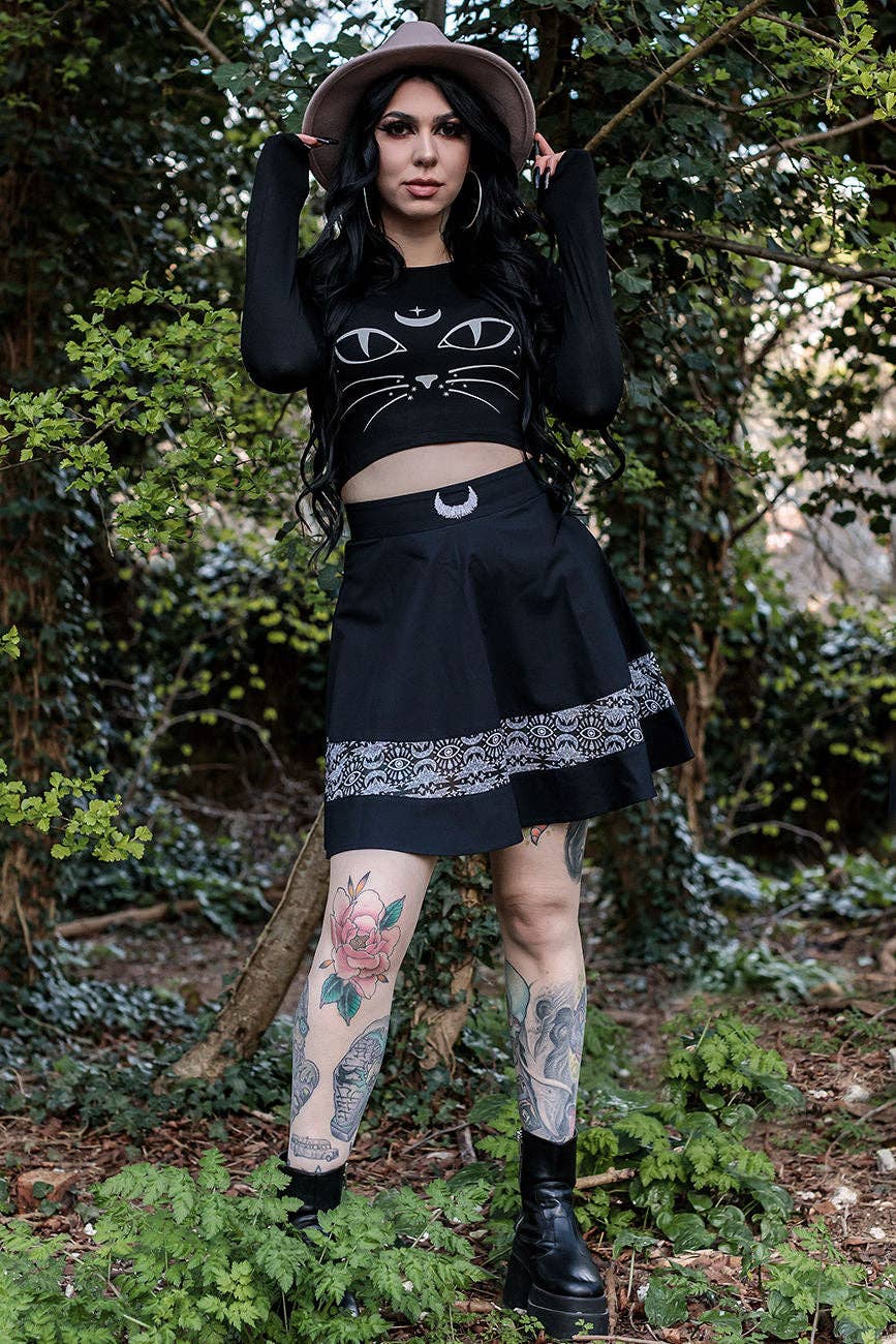 Alternative Coven United Cropped Full Sleeves Cat Tee