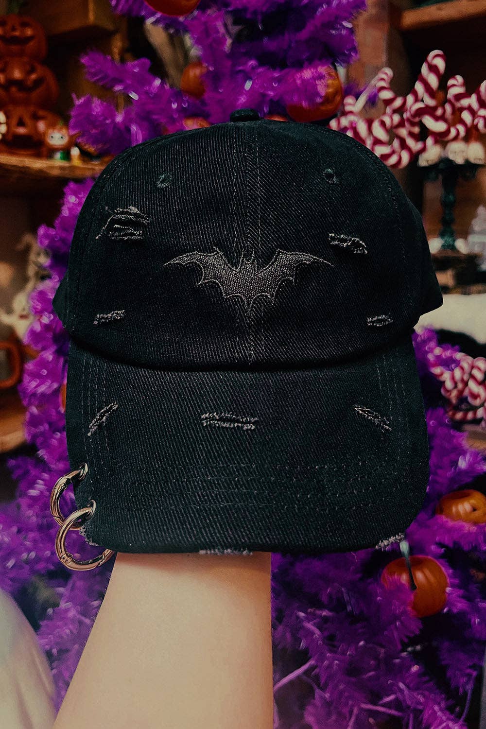 Vampire Bat Pierced Baseball Cap