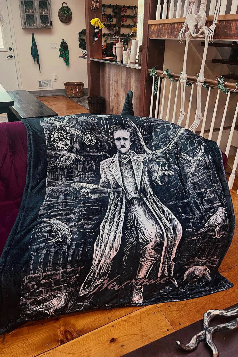 Edgar Allan Poe Throw Blanket