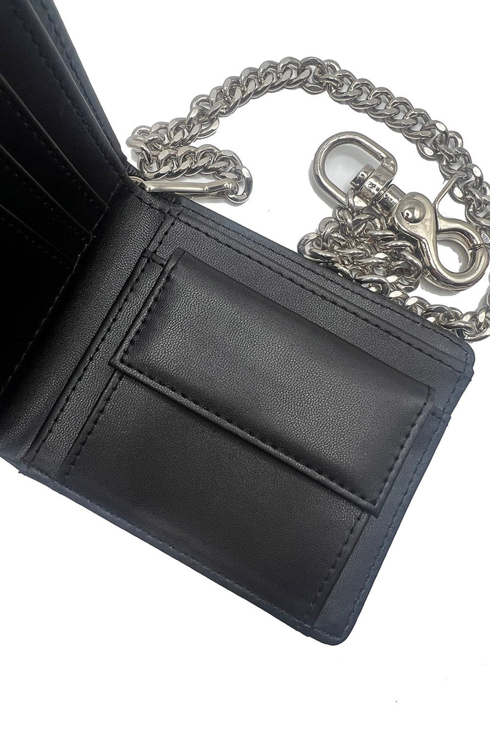 Bat Emboss Bifold Wallet w/ Chain
