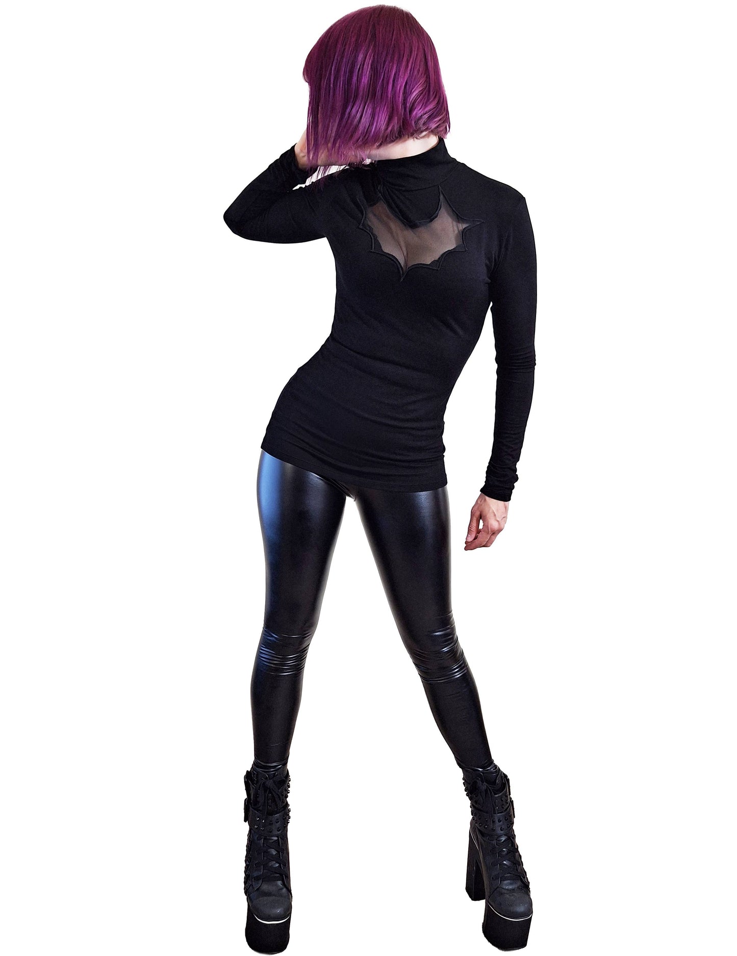 Necessary Evil Goth Cybele Bat Panel Long Sleeve Top