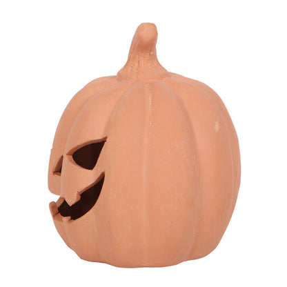 12.5cm Terracotta Halloween Pumpkin Decoration