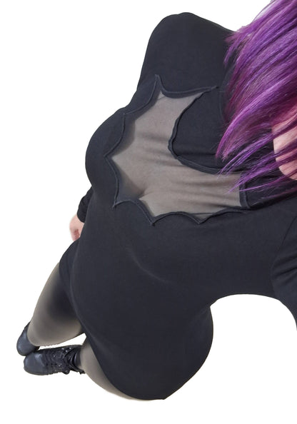 Necessary Evil Goth Cybele Bat Panel Long Sleeve Top